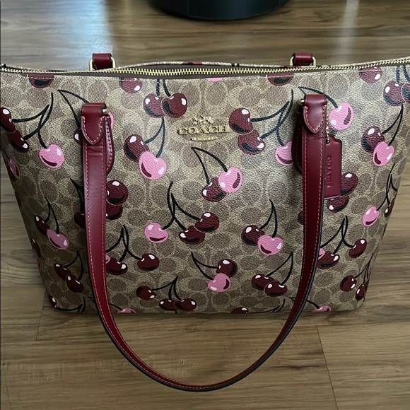 NWT Coach Cherry Print Tote Bag